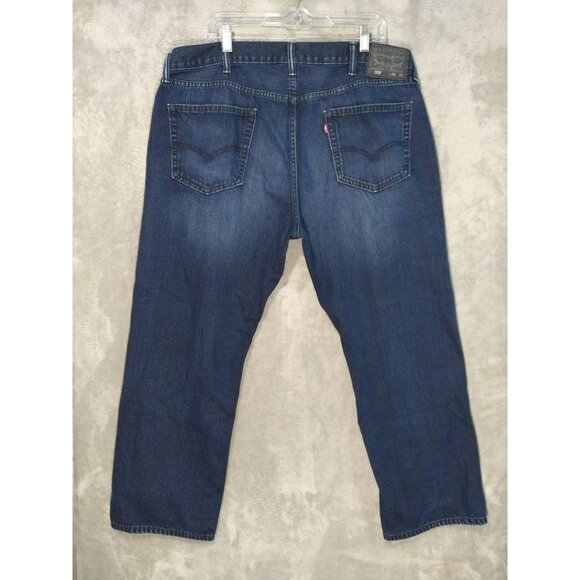 Levis 559 Jeans Men 40x30 Blue Denim Relaxed Fit Straight Leg Dark Wash Stretch - Picture 2 of 8